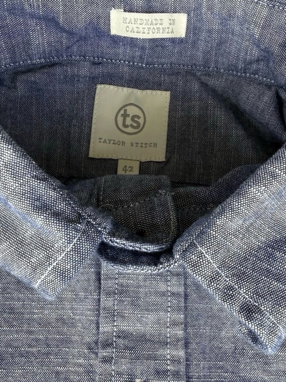 Taylor Stitch Blue Chambray Button-Up Shirt Size  42